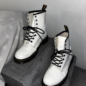 White Dr. Martin Boots